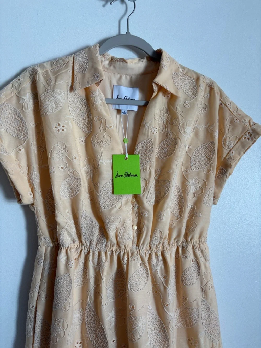 Sam Edelman Butter SS Collar Eyelet Maxi Dress size 8 new with tags - Picture 4 of 13
